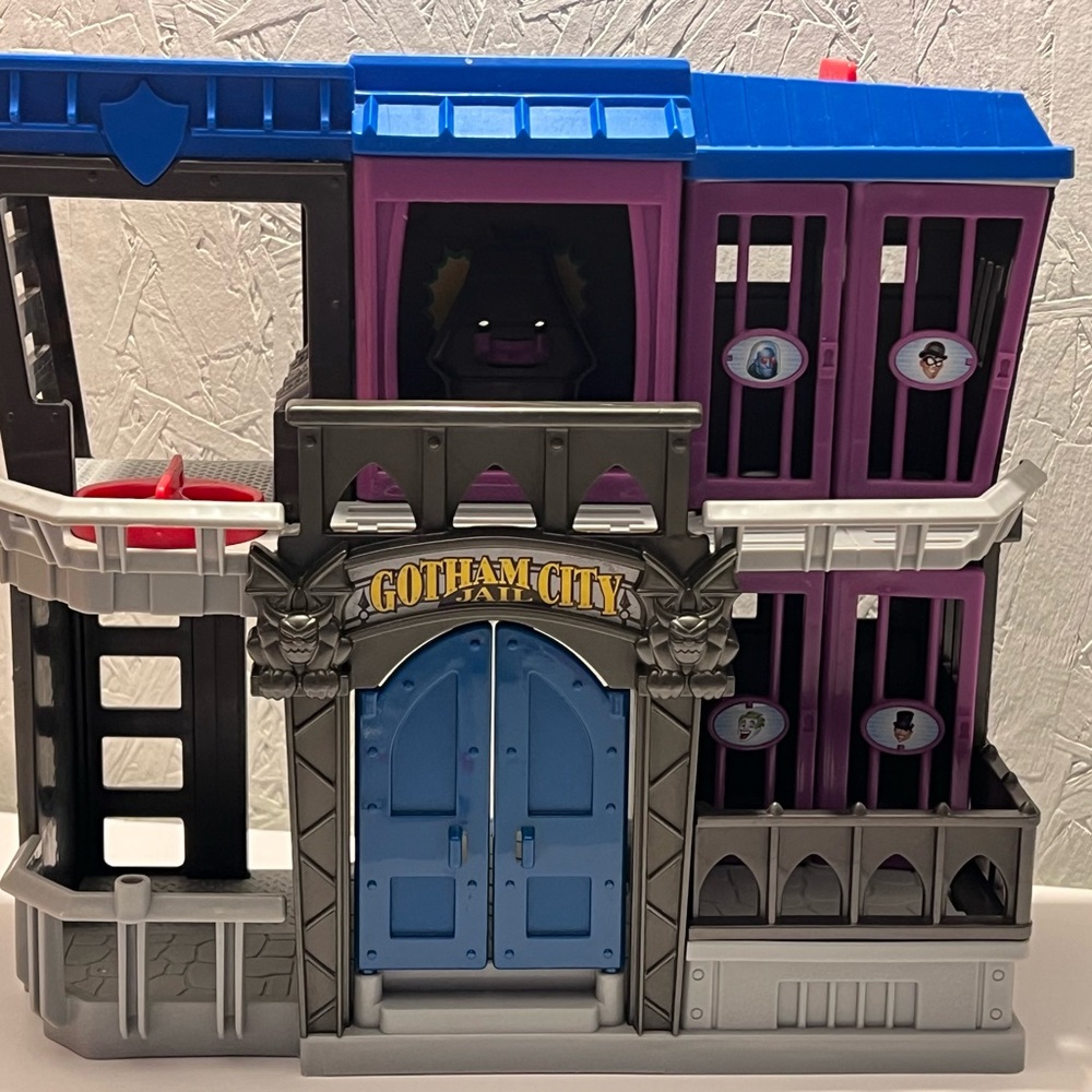 Gotham City Jail Playset - Blue, Purple, Gray Kids Toy